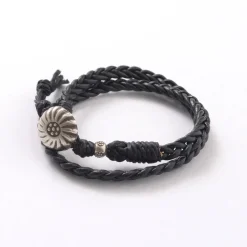 PHADUA Anklets^/ Braided 1.5mm Leather 2 Wrap Bracelet