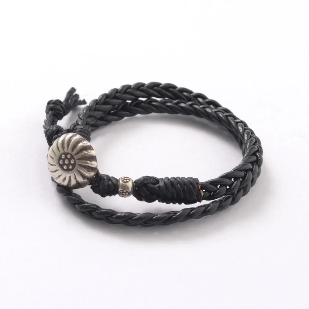 PHADUA Anklets^/ Braided 1.5mm Leather 2 Wrap Bracelet