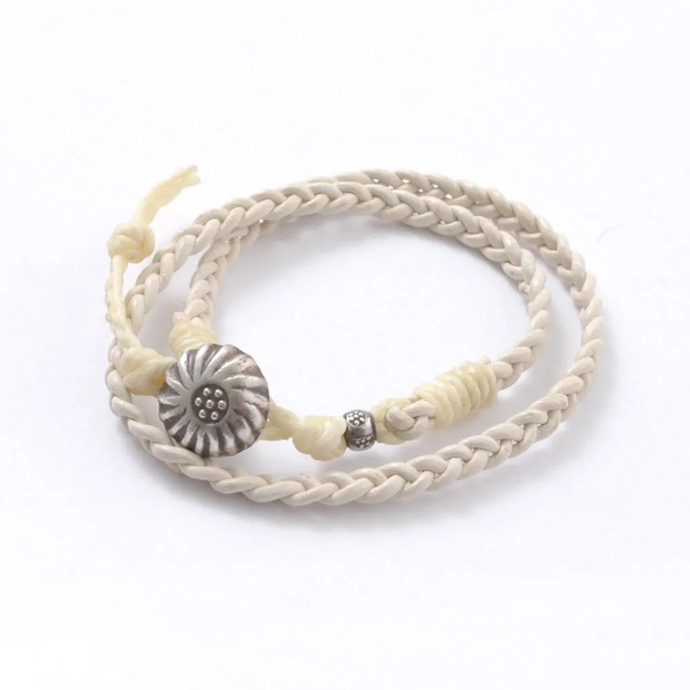 PHADUA Anklets^/ Braided 1.5mm Leather 2 Wrap Bracelet