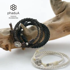 PHADUA Anklets^/ Braided 1.5mm Leather 2 Wrap Bracelet