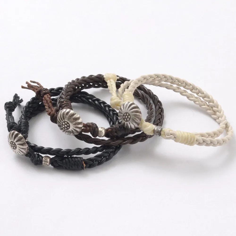 PHADUA Anklets^/ Braided 1.5mm Leather 2 Wrap Bracelet