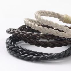 PHADUA Anklets^/ Braided 1.5mm Leather 2 Wrap Bracelet