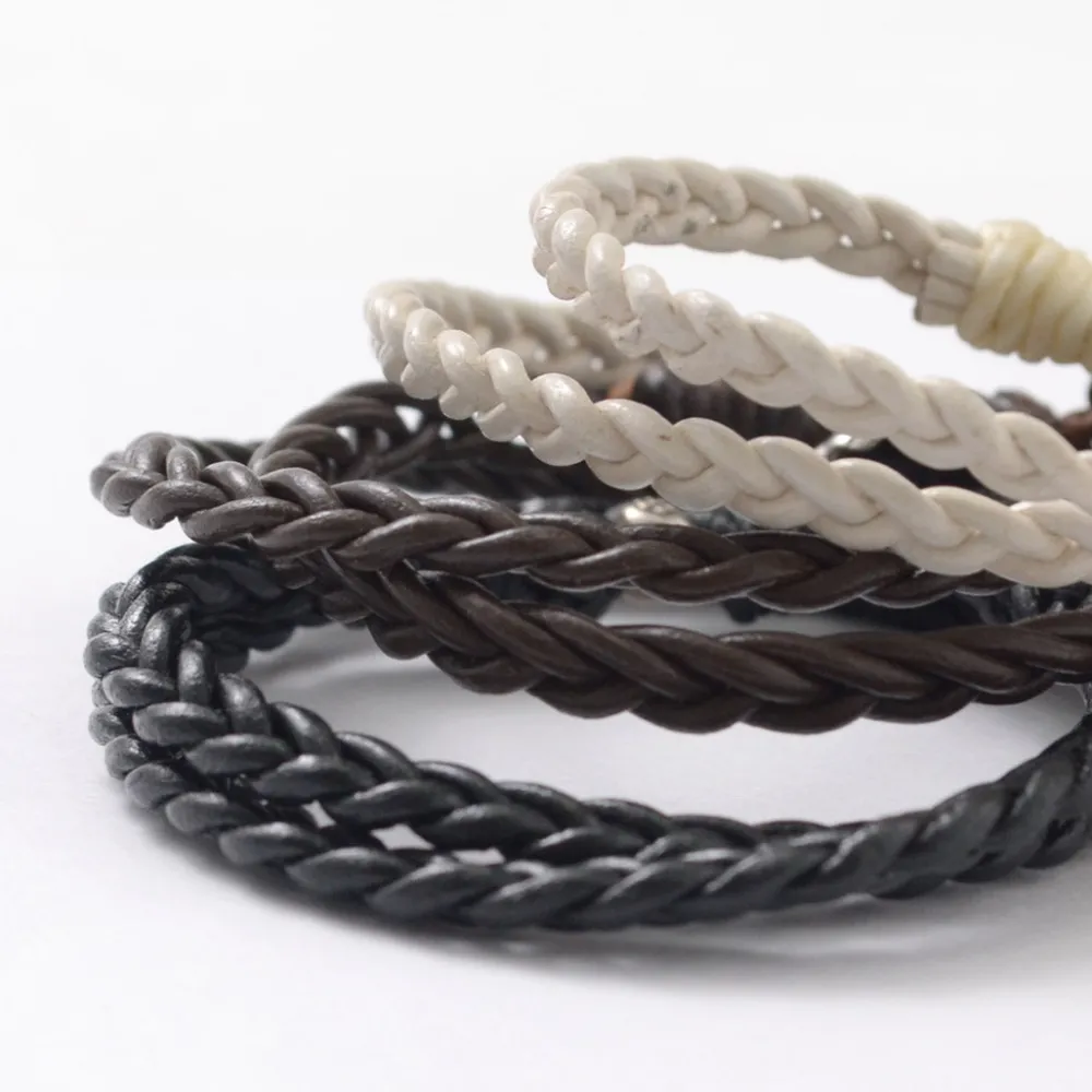 PHADUA Anklets^/ Braided 1.5mm Leather 2 Wrap Bracelet