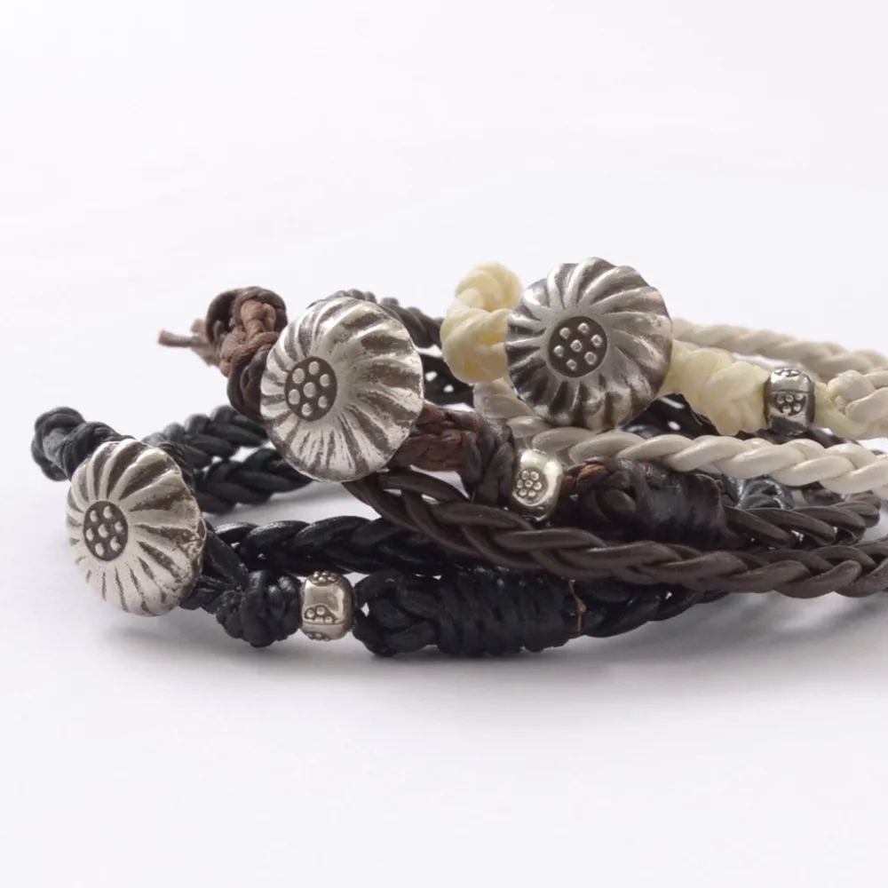 PHADUA Anklets^/ Braided 1.5mm Leather 2 Wrap Bracelet