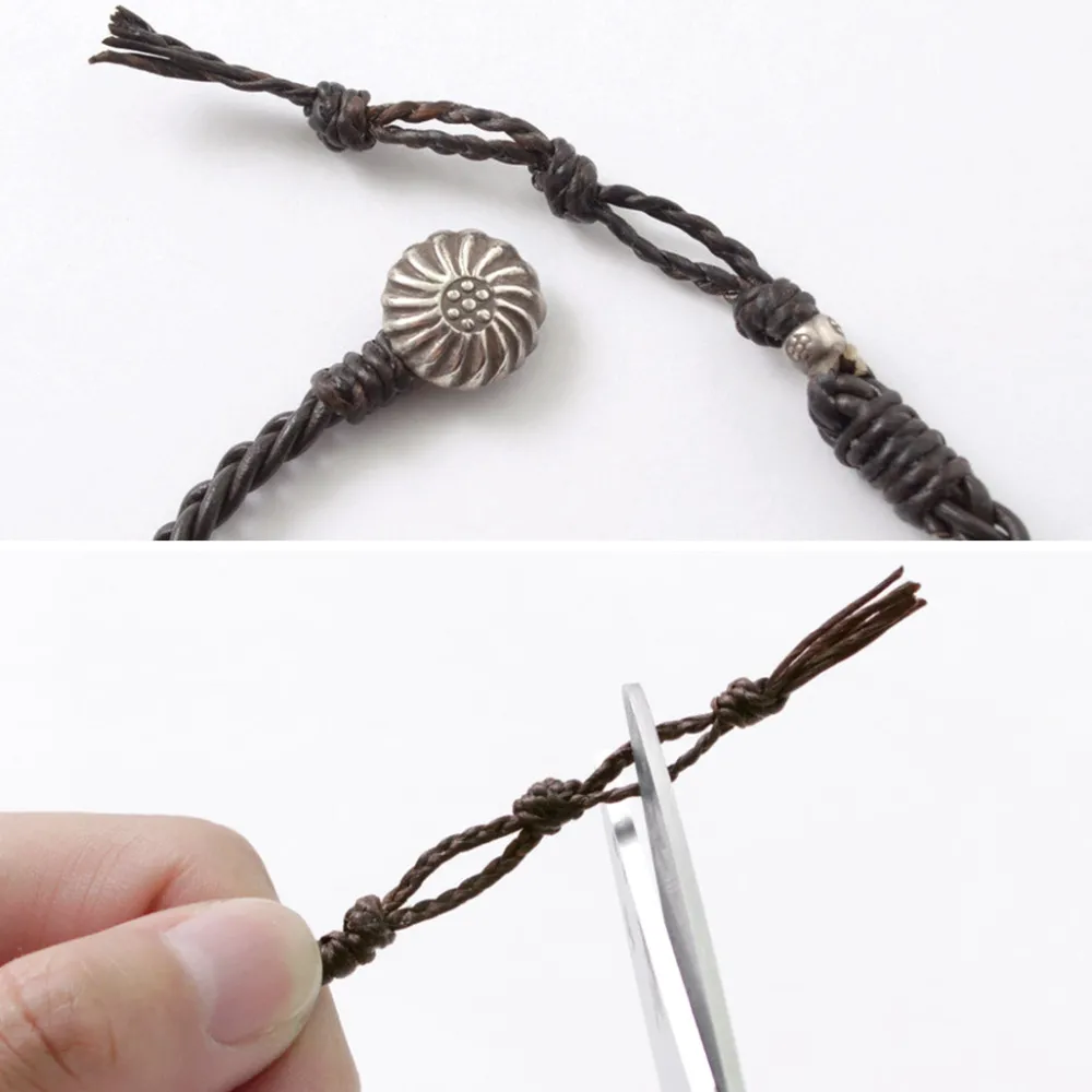 PHADUA Anklets^/ Braided 1.5mm Leather 2 Wrap Bracelet