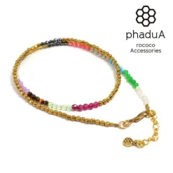 PHADUA Anklets^/ Brass bead wrap anklet 43cm+3cm mix-beads