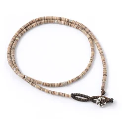 PHADUA Anklets^/ shell beaded waxed cord 3 way accessory brown
