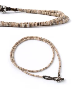 PHADUA Anklets^/ shell beaded waxed cord 3 way accessory brown