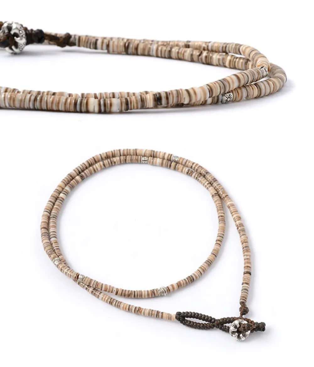 PHADUA Anklets^/ shell beaded waxed cord 3 way accessory brown