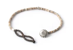 PHADUA Anklets^/ Shell Beads Wax Cord Bracelet brown