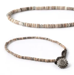 PHADUA Anklets^/ Shell Beads Wax Cord Anklet brown