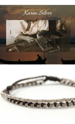 PHADUA Anklets^/ Double-Strand Anklet with Silver Wax Cord