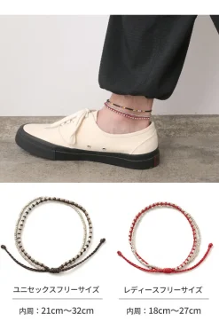 PHADUA Anklets^/ Double-Strand Anklet with Silver Wax Cord