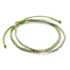PHADUA Anklets^/ Double-Strand Anklet with Silver Wax Cord