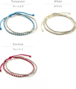 PHADUA Anklets^/ Double-Strand Anklet with Silver Wax Cord