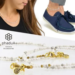 PHADUA Anklets^/ Howlite Beads (2mm) Necklace/Anklet white