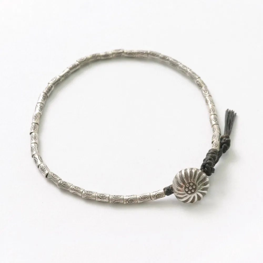 PHADUA Anklets^/ Karen Silver Beaded Concho Anklet
