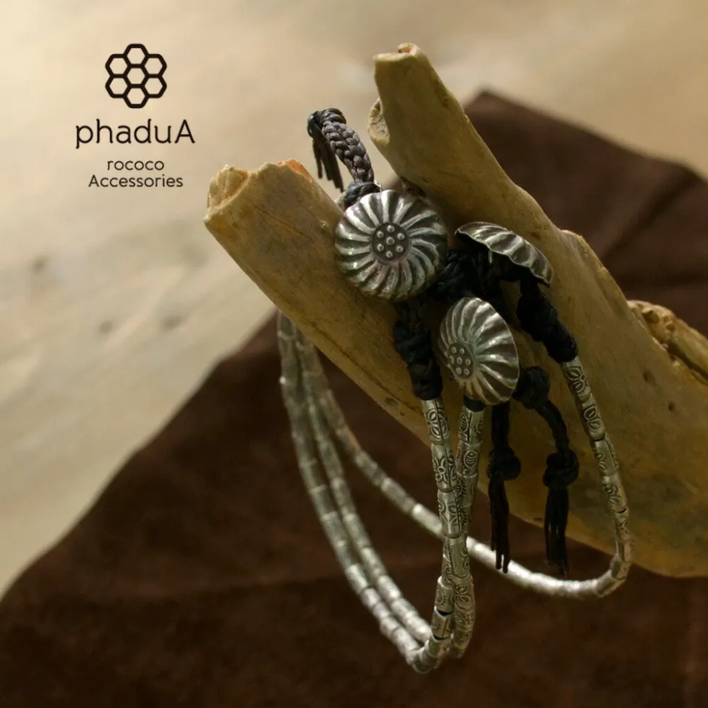 PHADUA Anklets^/ Karen Silver Beaded Concho Anklet