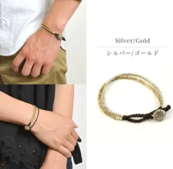 PHADUA Anklets^/ Karen Silver Beads Brass Double Cord Bracelet gold
