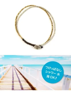 PHADUA Anklets^/ Karen Silver Beads Brass Double Cord Anklet gold