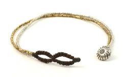 PHADUA Anklets^/ Karen Silver Beads Brass Double Cord Anklet gold