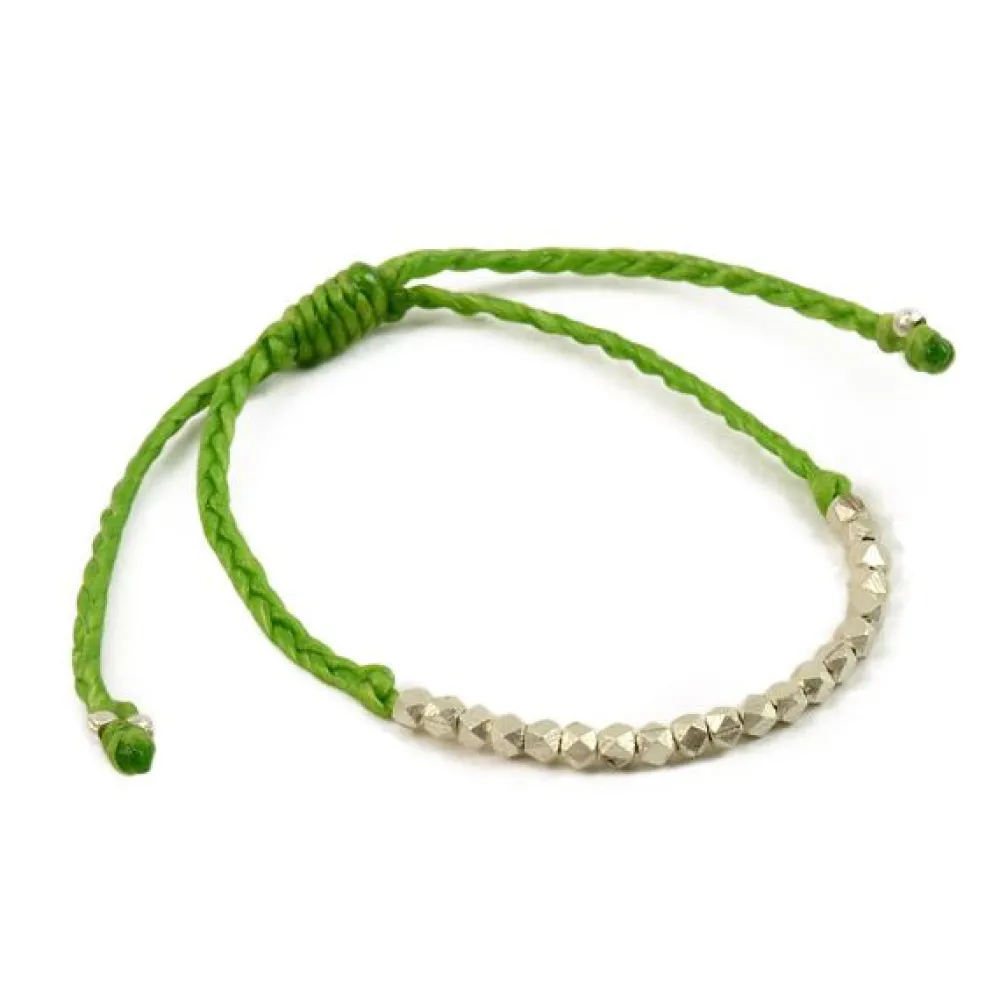 PHADUA Anklets^/ Karen Silver Beaded Wax Cord Bracelet