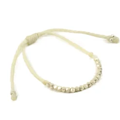 PHADUA Anklets^/ Karen Silver Beaded Wax Cord Bracelet