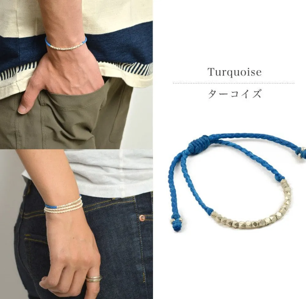 PHADUA Anklets^/ Karen Silver Beaded Wax Cord Bracelet