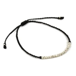 PHADUA Anklets^/ Karen Silver Bead Wax Cord Anklet