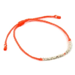 PHADUA Anklets^/ Karen Silver Bead Wax Cord Anklet