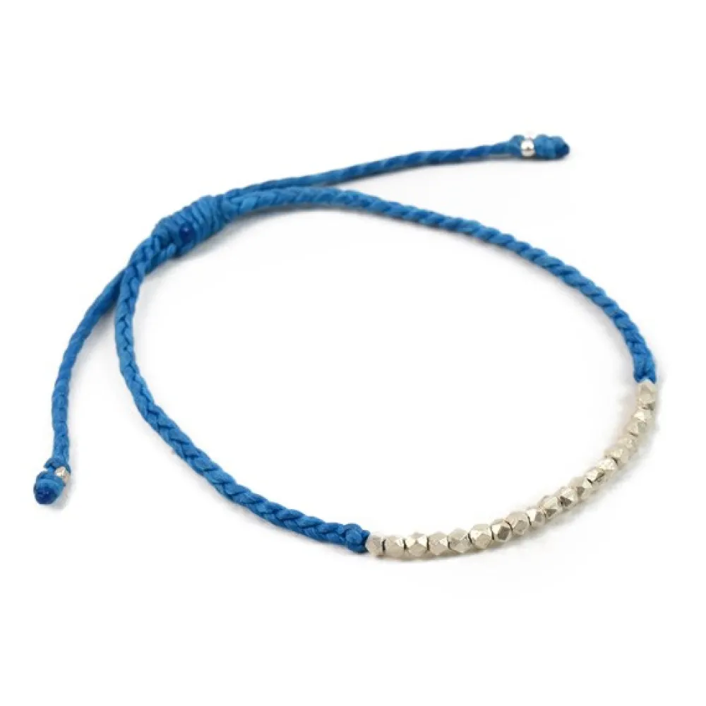 PHADUA Anklets^/ Karen Silver Bead Wax Cord Anklet