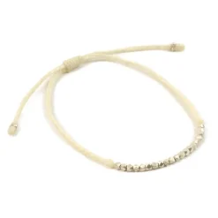 PHADUA Anklets^/ Karen Silver Bead Wax Cord Anklet