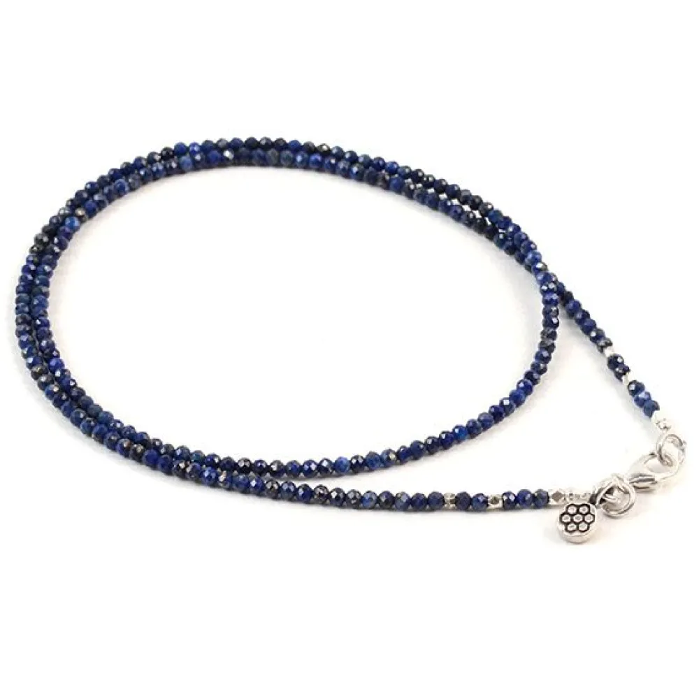 PHADUA Anklets^/ Lapis lazuli (2mm) cut bead necklace/anklet blue
