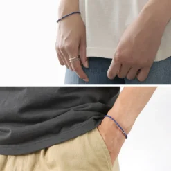 PHADUA Bracelets^/ Lapis (3mm) Cut Bead Bracelet blue