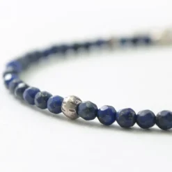 PHADUA Bracelets^/ Lapis (3mm) Cut Bead Bracelet blue