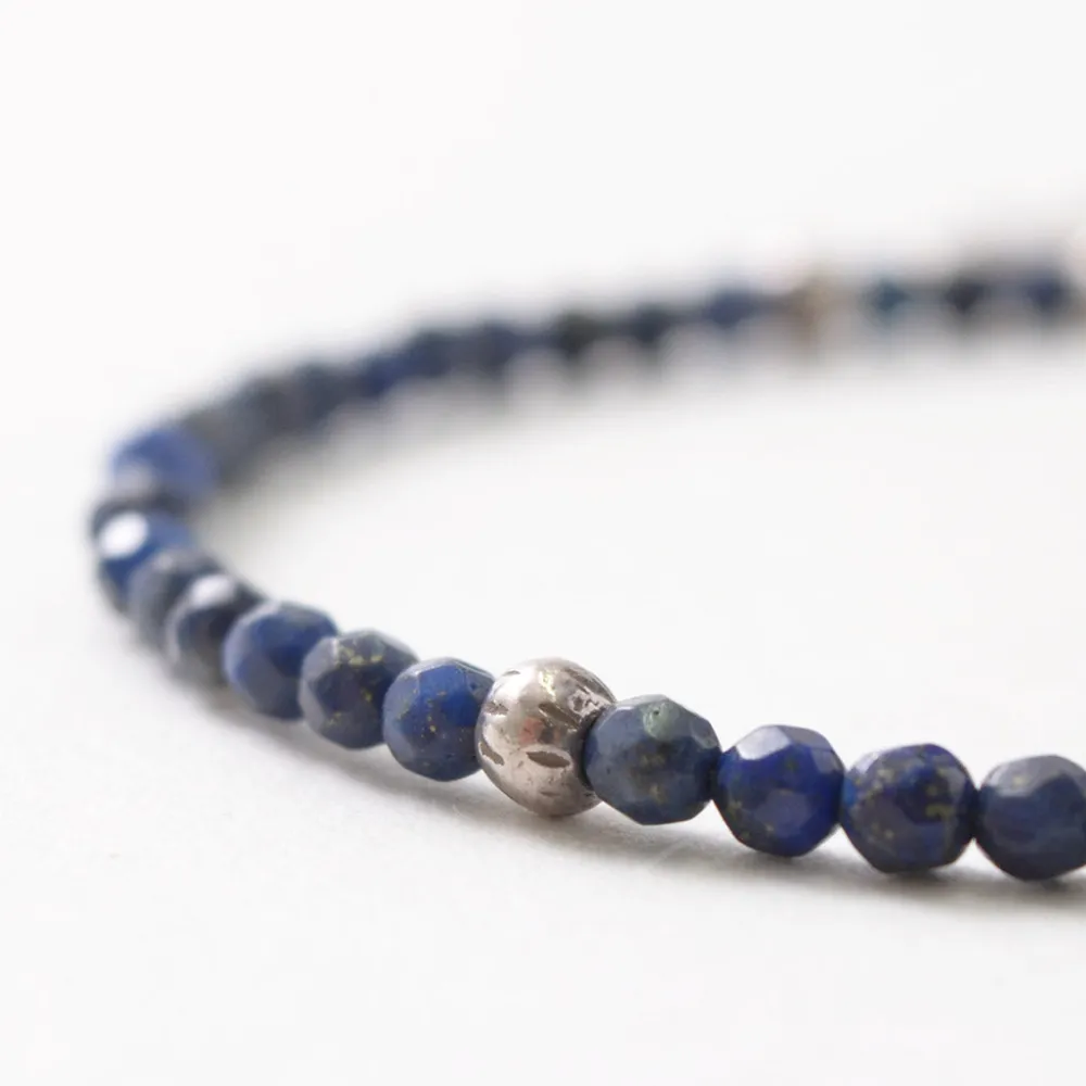 PHADUA Anklets^/ Lapis (3mm) Cut Beads Anklet Adjuster blue