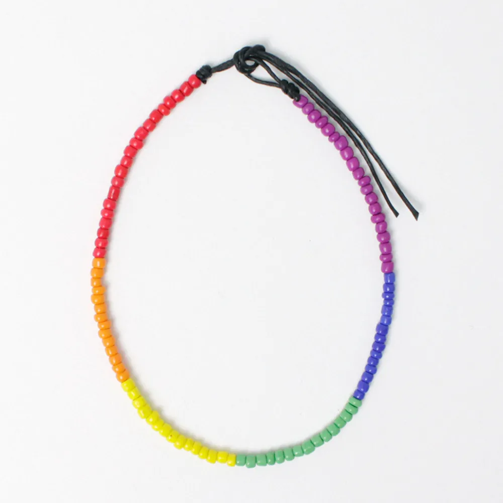 PHADUA Anklets^/ Multicolor glass bead anklet