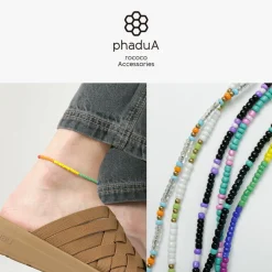PHADUA Anklets^/ Multicolor glass bead anklet