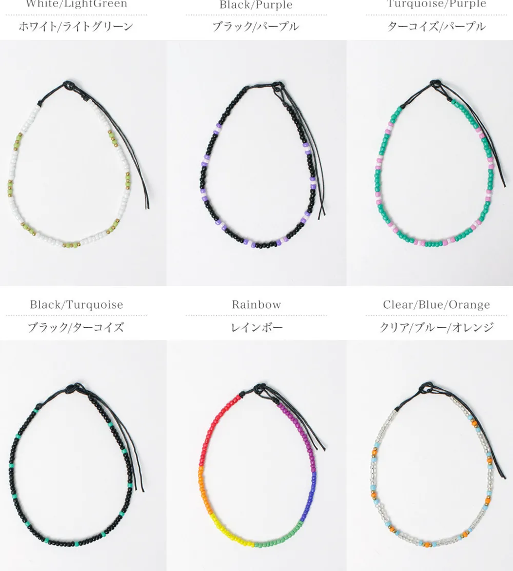 PHADUA Anklets^/ Multicolor glass bead anklet