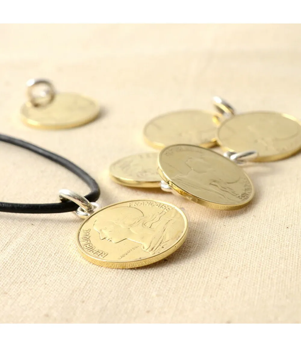 PHADUA Necklaces^/ Old Coin Pendant Top FRANCE10 gold