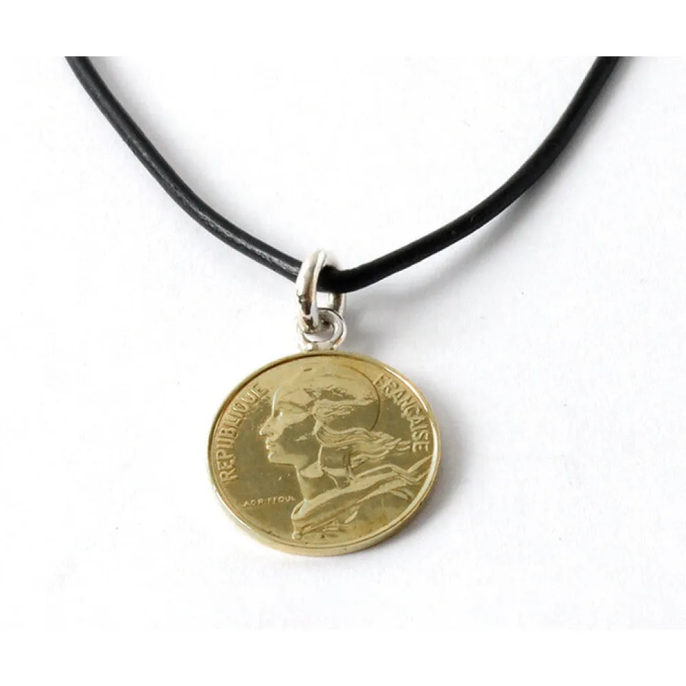 PHADUA Necklaces^/ Old Coin Pendant Top FRANCE10 gold