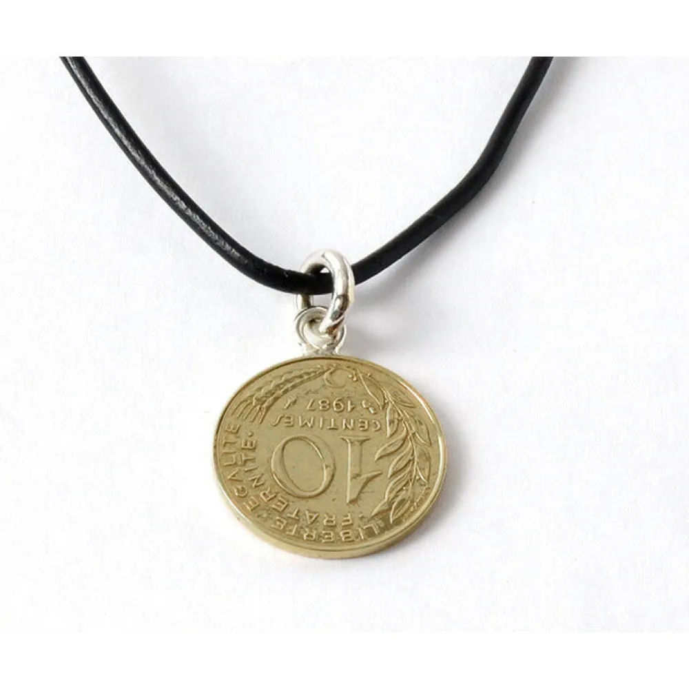 PHADUA Necklaces^/ Old Coin Pendant Top FRANCE10 gold