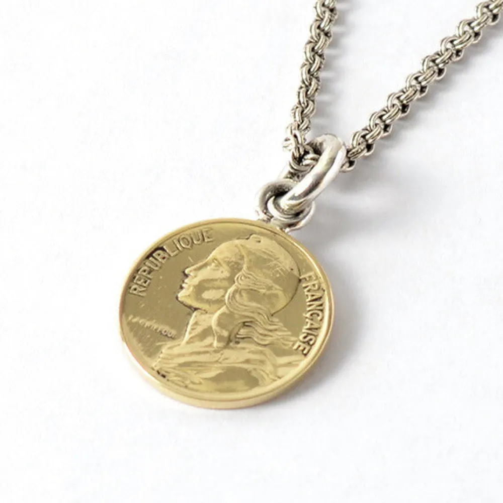 PHADUA Necklaces^/ Old Coin Pendant Top FRANCE5 gold