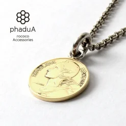 PHADUA Necklaces^/ Old Coin Pendant Top FRANCE5 gold