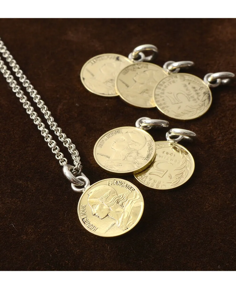 PHADUA Necklaces^/ Old Coin Pendant Top FRANCE5 gold