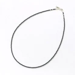 PHADUA Anklets^/ Onyx (2mm) cut bead necklace/anklet black