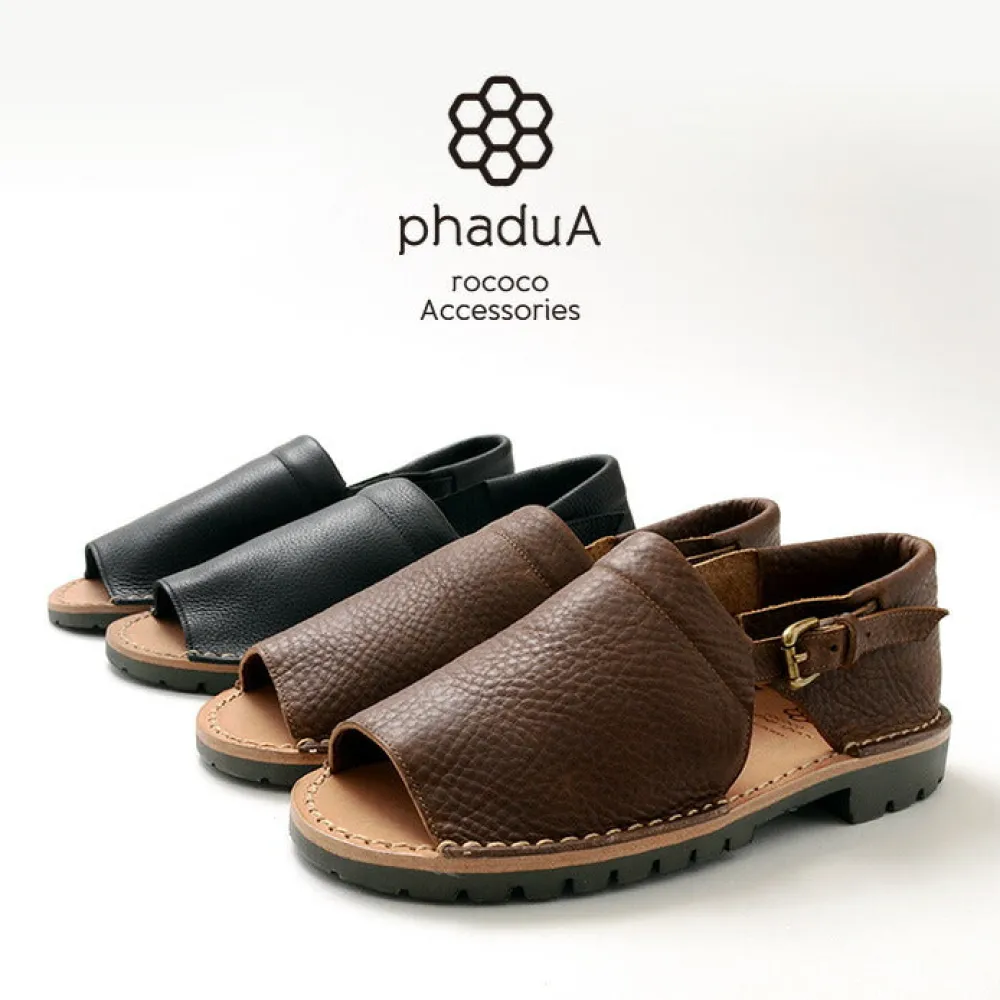 PHADUA Sandals^/ Open Toe Side Strap Leather Shoes