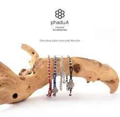 PHADUA Anklets^/ Pure drop silver waxed cord bracelet