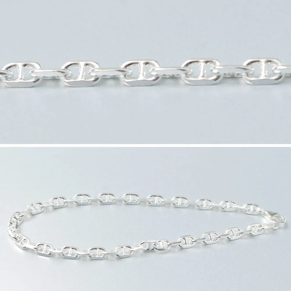 PHADUA Anklets^/ Semi solid anchor chain bracelet 925 silver