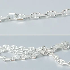 PHADUA Anklets^/ Semi solid anchor chain anklet 925 silver
